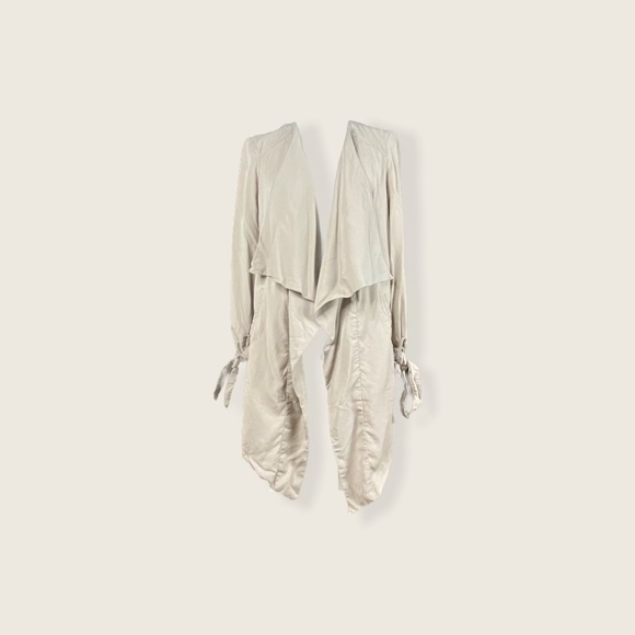 Matteson Beige Open Drape Trench Coat S - Picture 1 of 8